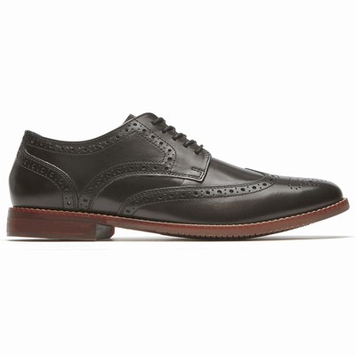 Sapatos Oxfords Rockport Style Purpose Wingtip Homem Pretas PT-71820